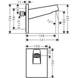 Wandaansluiting hansgrohe pulsify voor hoofddouche 26 cm mat wit