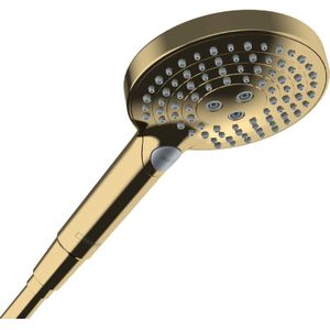 hansgrohe Raindance Select S Douchekop, handdouche met 3 straalsoorten (incl. PowderRain), ronde douchekop (diameter 120 mm), douchekop met antikalkfunctie, gepolijst goud look