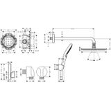 Hansgrohe Croma select HG ShowerSet met PowderRain hoofddouche 240 mat zwart 27959670