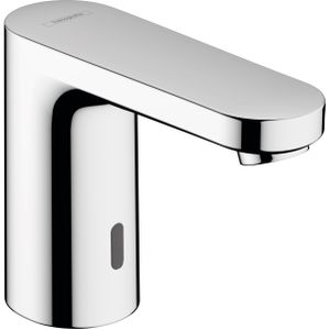 Hansgrohe elektronische wastafelmengkraan Vernis Blend, badkamerkraan met uitloophoogte 100 mm, chroom, badkamermengkraan