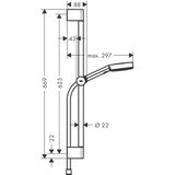 Hansgrohe Pulsify Select - Brausegarnitur, 3 Strahlarten, Stange 67 cm und Schlauch, weiß matt 24160700