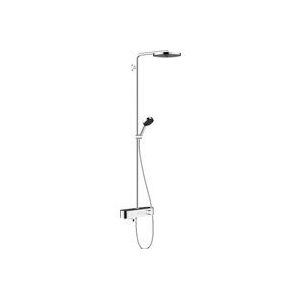 hansgrohe Pulsify S - Douchesysteem met badthermostaat, regendouche (⌀ 260 mm) met badkraan, handdouche (3 jets), doucheslang, glijstang en ronde douchekop (1 jet), chroom