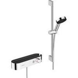 hansgrohe Pulsify Select S doucheset 105 3jet Activation met handdouche, thermostaat, glijstang 65cm, schuifstuk en doucheslang chroom