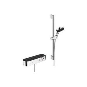 hansgrohe Pulsify Select S doucheset 105 3jet Activation met handdouche, thermostaat, glijstang 65cm, schuifstuk en doucheslang chroom