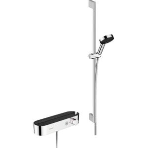 hansgrohe Pulsify Select S doucheset 105 3jet Activation met handdouche, thermostaat, glijstang 90cm, schuifstuk en doucheslang chroom