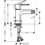 Hansgrohe Rebris E Bidetmengkraan 72211000