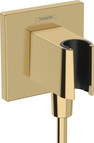Hansgrohe - FixFit E - Muuraansluitbocht - Polished Gold-optic - Met Handdouchehouder