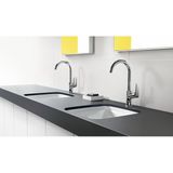 hansgrohe Logis - Wastafelkraan met pop-up waste, draaibaar, Wastafelmengkraan met uitloop hoogte 210 mm, Badkamerkraan waterbesparend (EcoSmart), mat zwart