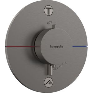 Hansgrohe ShowerSelect Comfort - Thermostatische inbouwkraan, voor 2 functies, geborsteld zwart chroom 15554340