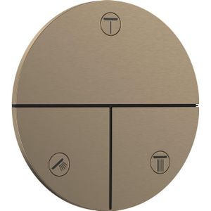 hansgrohe ShowerSelect Comfort S - Stopkraan voor ShowerSelect Comofort Inbouwthermostaten (3 functies), brushed bronze