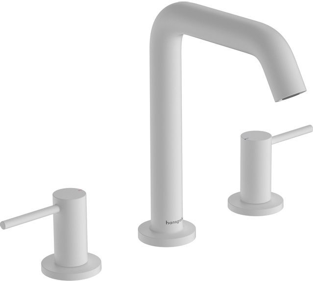 Hansgrohe - Tecturis s - Waschtischarmatur mit Push-Open-Ablaufgarnitur, 3-Loch-Montage, EcoSmart, weiß matt 73330700