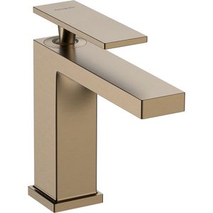 hansgrohe Tecturis E - Wastafelkraan met pop-up waste, Wastafelmengkraan met uitloop hoogte 117 mm, Badkamerkraan waterbesparend (EcoSmart+), brushed bronze, 73010140
