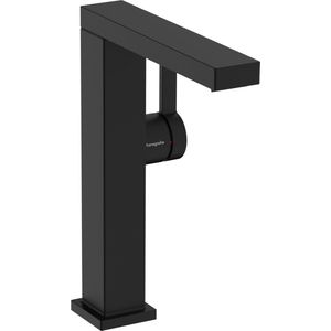 Hansgrohe Tecturis E Wastafelmengkraan - push to open waste - 15.7cm draaibare uitloop - zwart mat 73060670