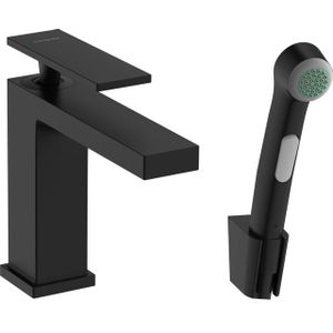 Hansgrohe Tecturis Wastafelkraan - bidet handdouche - doucheslang 160cm - 14.4cm uitloop - mat zwart 73210670