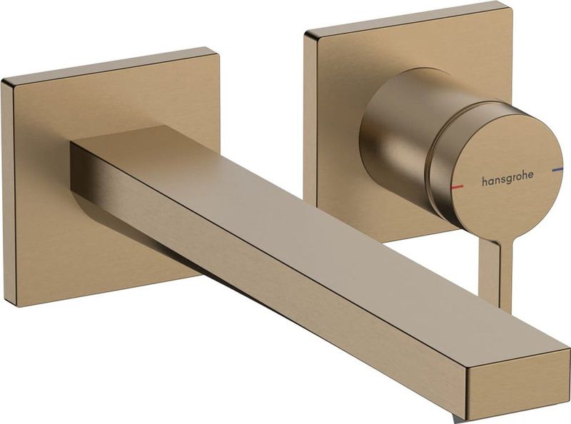 Hansgrohe - Tecturis e - Unterputz-Waschtischarmatur, mit Ablaufgarnitur, 2-Loch-Montage, EcoSmart, Bronze gebürstet 73051140