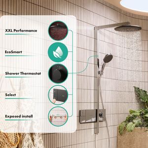 Hansgrohe Crometta 85 - Set de douche Variojet 2 jets/barre murale Unica’Crometta 0,65 m, chrome