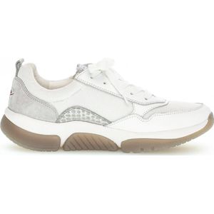 Gabor, Schoenen, Dames, Wit, 38 1/2 EU, Leer, Rollingsoft Dames Sneaker - Wit Grijs