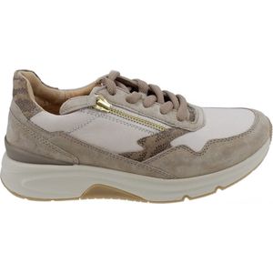 Gabor rollingsoft sensitive 76.898.51 - dames rollende wandelsneaker - beige - maat 41 (EU) 7.5 (UK)