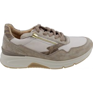 Gabor rollingsoft sensitive 76.898.51 - dames rollende wandelsneaker - beige - maat 40 (EU) 6.5 (UK)