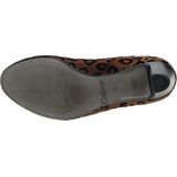 Gabor - Trendy Enkellaars - Bruin - Suède - Slip-on Ontwerp - Luipaardprint