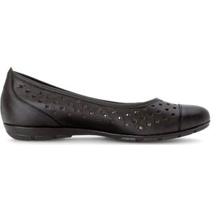 Gabor - Klassieke Ballerina Schoenen - Zwart - Leer