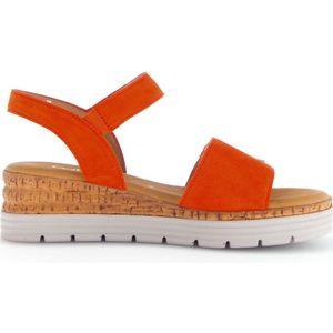 Gabor - Sandaal - Oranje - Suède - Velcro Sluiting