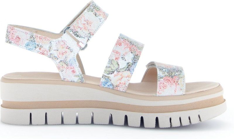 Gabor - Sandalen - Veelkleurig - Leer - Bloemenprint - Verstelbare Bandjes