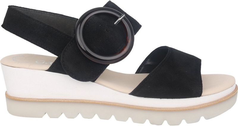 Gabor - Sandaal - Zwart - Leer - Best Fitting - Breder Loopvlak