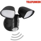 Telefunken - led Außenleuchte Außenlampe Bewegungsmelder 10W schwarz Kunststoff