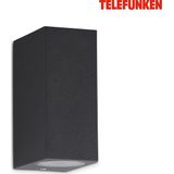 TELEFUNKEN LED buitenlamp IP44, buitenwandlamp, 2 x GU10, 4000K, neutraal wit, antraciet, 151 x 67 x 92 mm (L x B x H) 307005TF