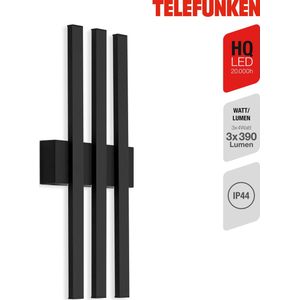 Telefunken GRAZ - buiten wandlamp - 313305TF - vlakke LED-bar ontwerp - indirecte verlichting - neutraal wit 4000K - 12W - 1170 lm - IP44 - 20.000 uren - 37 x 15,5 x 4,2 cm