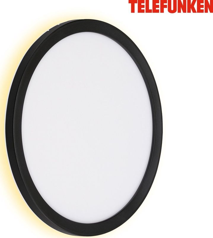 Telefunken - led Außenleuchte Außenlampe 4000K IP44 15W schwarz Kunststoff Ø28 cm