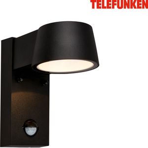 TELEFUNKEN - LED Wandlamp - 323105TF - Bewegingssensor - Schemersensor - 7,5 watt - 30 seconden lichtduur - 16,5 x 9,5 x 15,5 cm - Zwart