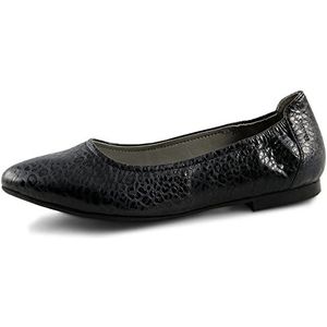 Marc Shoes Aurelia Gesloten ballerina's voor dames, Zwart Suede Lamina Zwart 00856, 39 EU