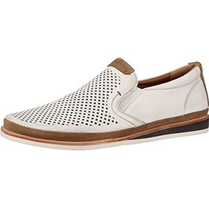 Marc Shoes Alvar platte slippers voor heren, Geperforeerd leer Wit, 43 EU