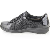 Solidus - Sneakers - Zwart - Vitello/Lak/Kroko Print - Extra Brede K-wijdte