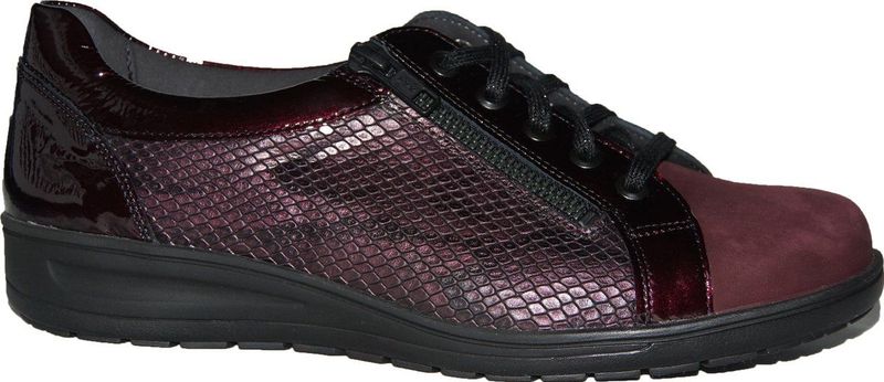 Solidus - 29001 Wijdte K - Damesschoenen - Bordo - Leer