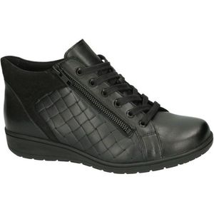 Solidus - KATE - Veterboots - Zwart - Extra Brede Comfort-Orthopedische Damesschoen