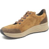 Solidus - Dames Sneakers - Bruin - Casual - Vetersluiting - Goede Grip