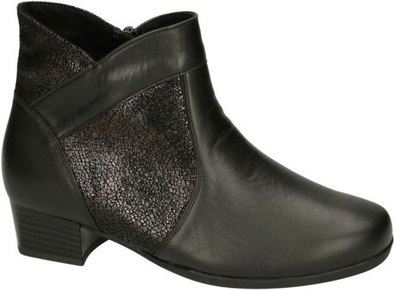 Solidus - Mira Vitello/Cigno - Enkellaarsjes - Zwart - Leder - Comfort-orthopedisch