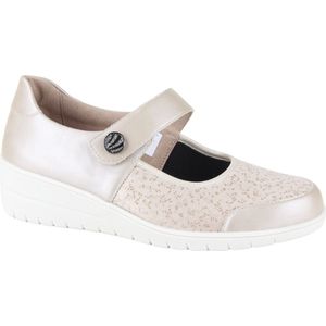 Solidus - Dames - Ballerina's & Mocassins - Beige - Leder - Comfort Schoen
