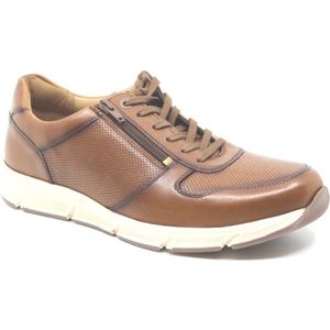 Solidus, 67025 30153, Cognacbruine extra brede heren sneakers wijdte K