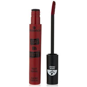 Essence STAY 8h matte vloeibare lippenstift, maskerbestendig, nr. 08 I Dare You, rood, matterend, langdurig, mat, kleurintensief, veganistisch, zonder alcohol, zonder parabenen (3 ml)