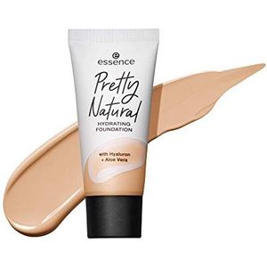 Essence Pretty Natural HYDRATING FOUNDATION, Nr. 010, nude, hydraterend, stralend fris, mat, veganistisch, olievrij, zonder alcohol, zonder parabenen, per stuk verpakt (30 ml)