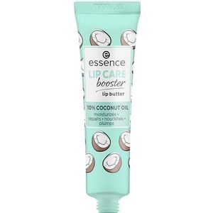 Essence Lip Care Booster Lipboter, lippenverzorging, 10% kokosolie, hydrateert, voedt, vult, vult, wit, verzorgend, met oliën, veganistisch, zonder conserveringsmiddelen (12 ml)