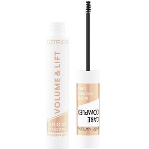Catrice Volume & Lift Brow mascara waterdicht, wenkbrauwen, nr. 010 transparant, bruin, fixerend, natuurlijk, veganistisch, waterbestendig, microplastic deeltjes vrij (5 ml)