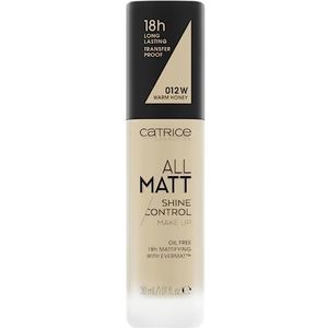 Catrice All Matt Shine Control Make-up nr. 012 W Nude, langdurig, matterend, mat, voor onvolkomenheden, veganistisch, olievrij, parabenenvrij, microplastic, 30 ml