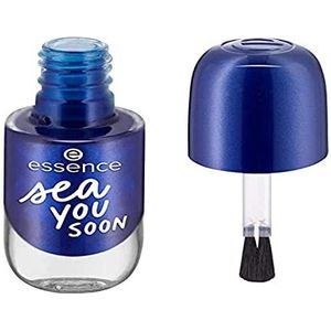 essence cosmetics Gel nagellak, gellak, nr. 22 sea you soon, blauw, langdurig, kleurintensief, gelig, glanzend, glinsterend, zonder aceton, veganistisch, microplasticdeeltjes vrij (8 ml)