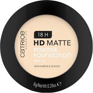 Catrice 18H HD Matte Powder Foundation, nr. 012W, nude, langhoudend, matterend, mat, voor onzuivere huid, veganistisch, olievrij, UVA- en UVB-filter + SPF 15, zonder parfum, per stuk verpakt (8 g)
