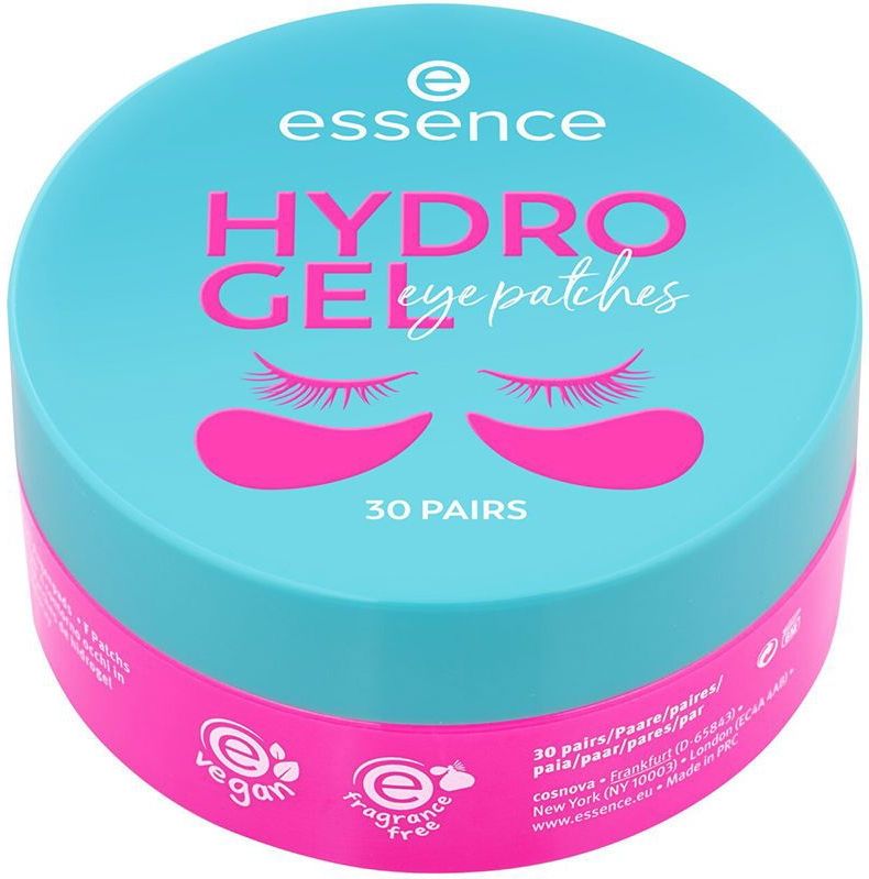 essence Cosmetics Hydro Gel Eye Patches, 30 paar, roze oogverzorging, hydraterend, voedend, ontspannend, verfrissend, veganistisch, olievrij, parfumvrij, alcoholvrij, 30 paar